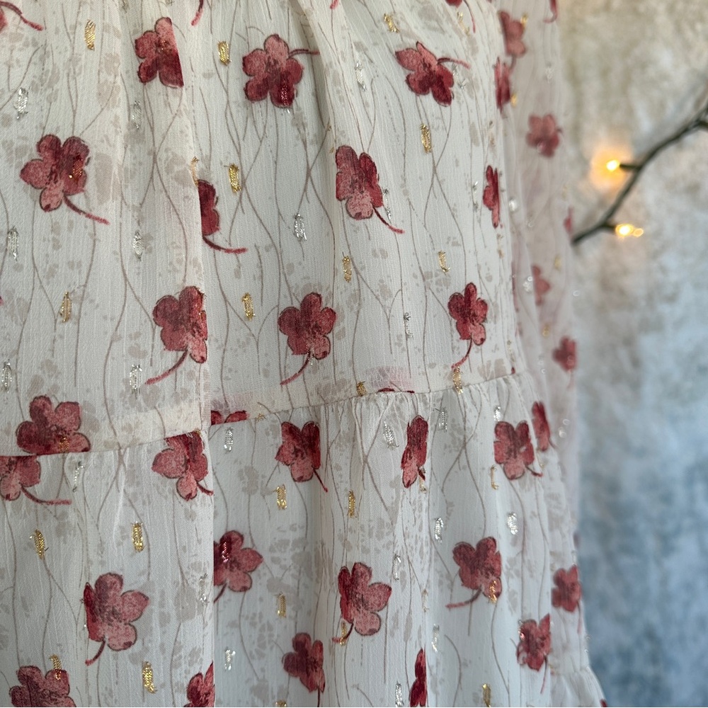 Monteau ruffled Floral Sheer Blouse - Picture 3 of 8